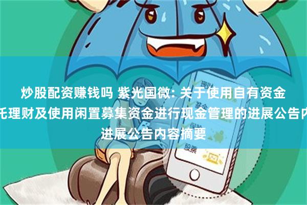 炒股配资赚钱吗 紫光国微: 关于使用自有资金进行委托理财及使用闲置募集资金进行现金管理的进展公告内容摘要